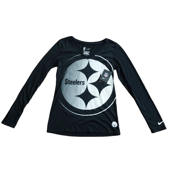 NFL Tops - NWT NFL Nike Pittsburg Steelers Women's Black Long Sleeve T Shirt Sz S